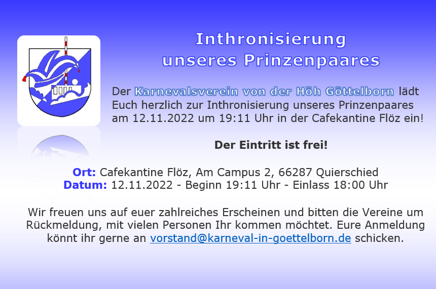 Inthronisierung unseres Prinzenpaares