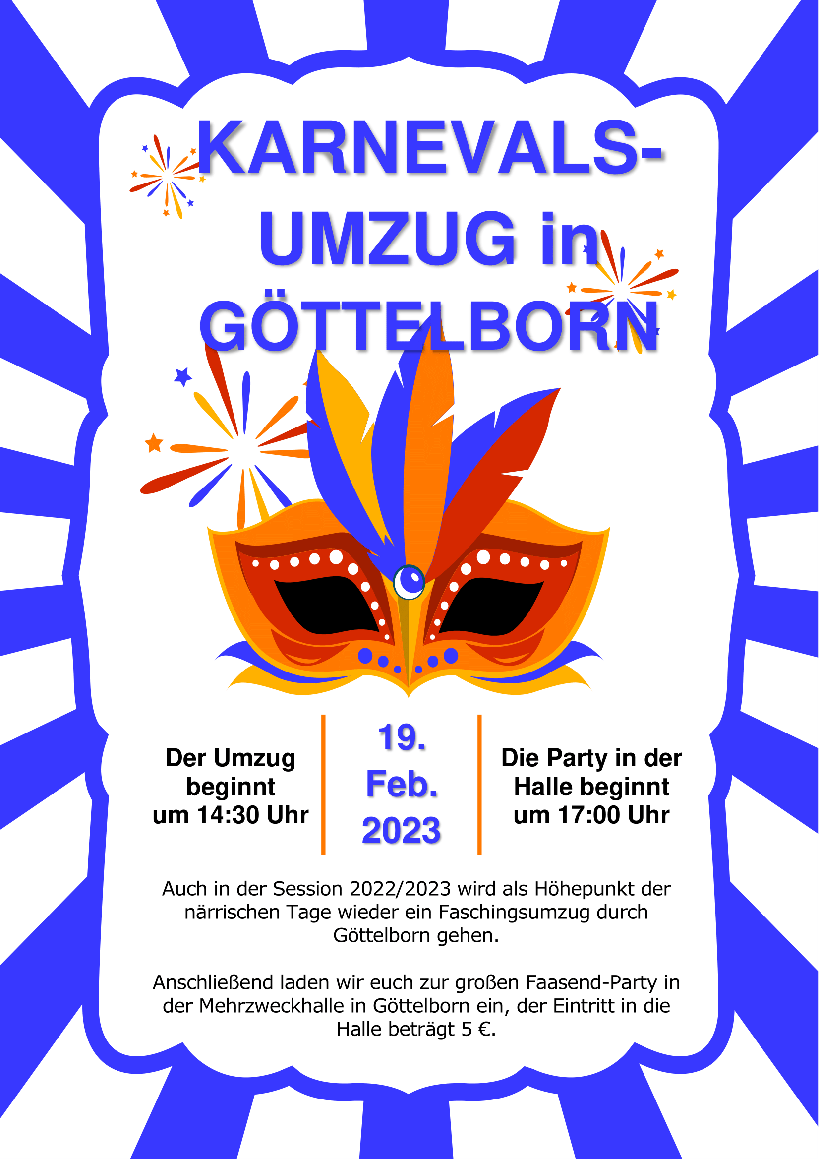 Einladung zum Faasendumzug 2023